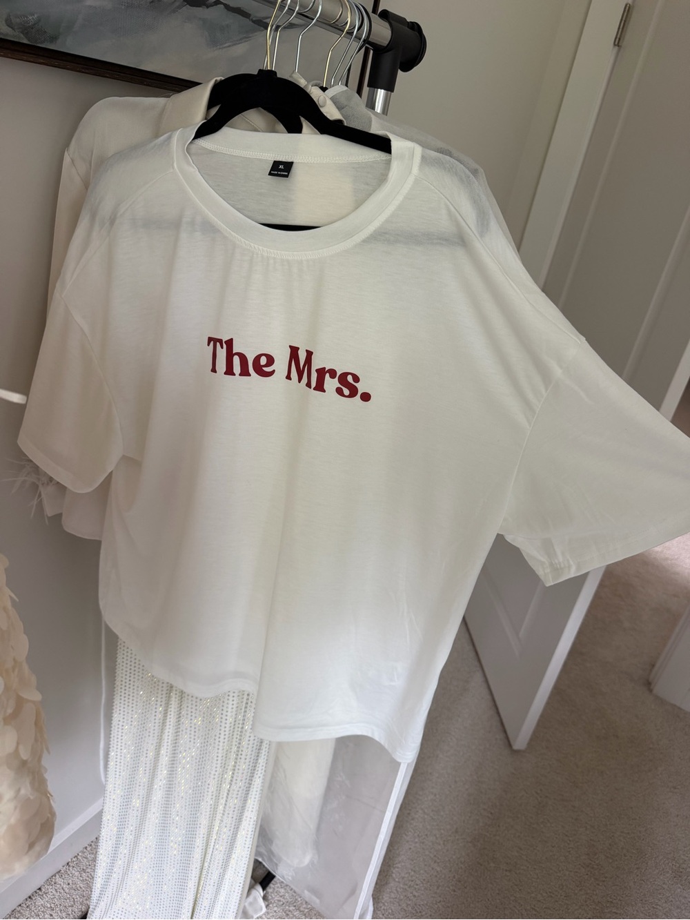 NWOT SHEIN White Tee with "The Mrs." Print